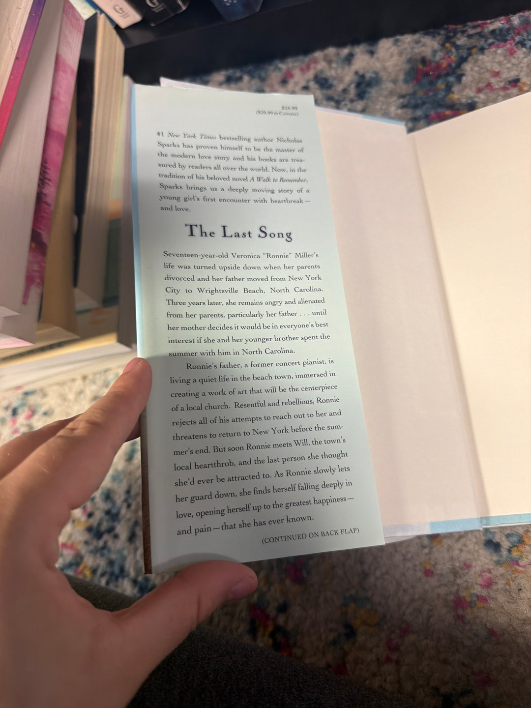 The last song by Nicholas sparks