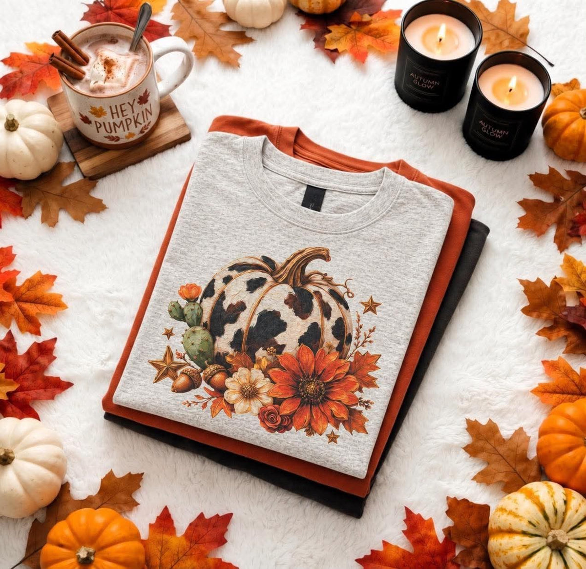 Cow Print Pumpkin Tee
