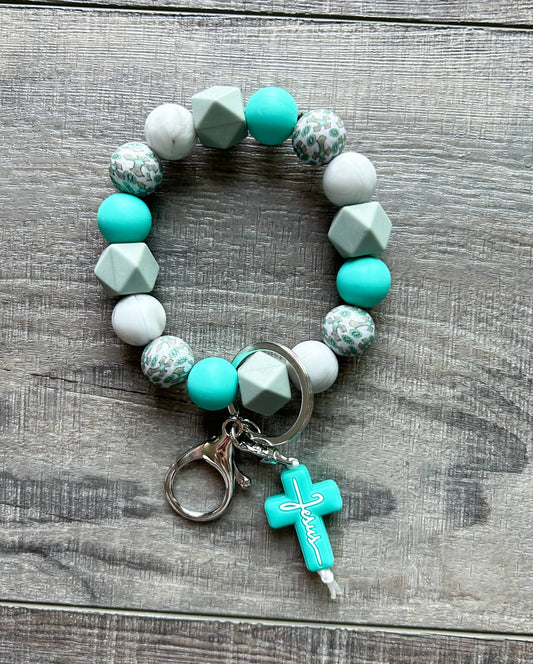 Faith Jesus Cross Wristlet Keychain