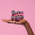 Load image into Gallery viewer, Lisa Frank x Kitsch Ruched Satin Scrunchies in Rainbow Leopard
