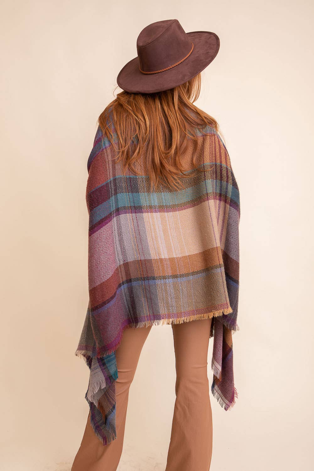 All Time Bestselling - Multicolor Plaid Pocket Ruana ❤️: Camel