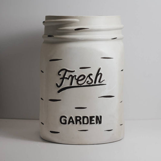 White Mason Jar Planter