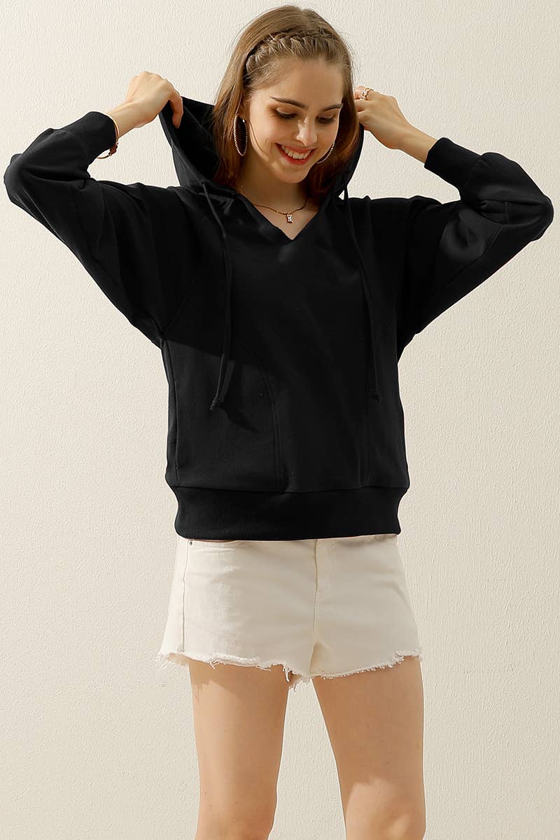 V Neck Hoodie