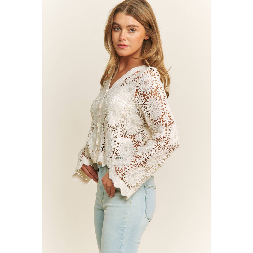 Scallop Lace Button Down