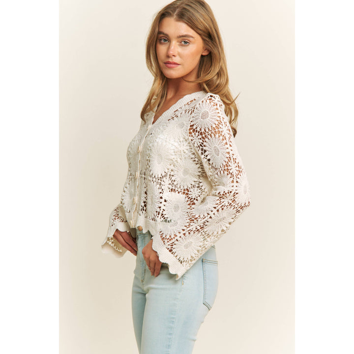 Scallop Lace Button Down