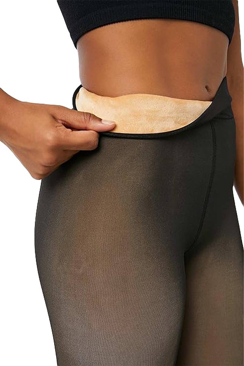 Sheer Fleece Lined Pantyhose Tights
