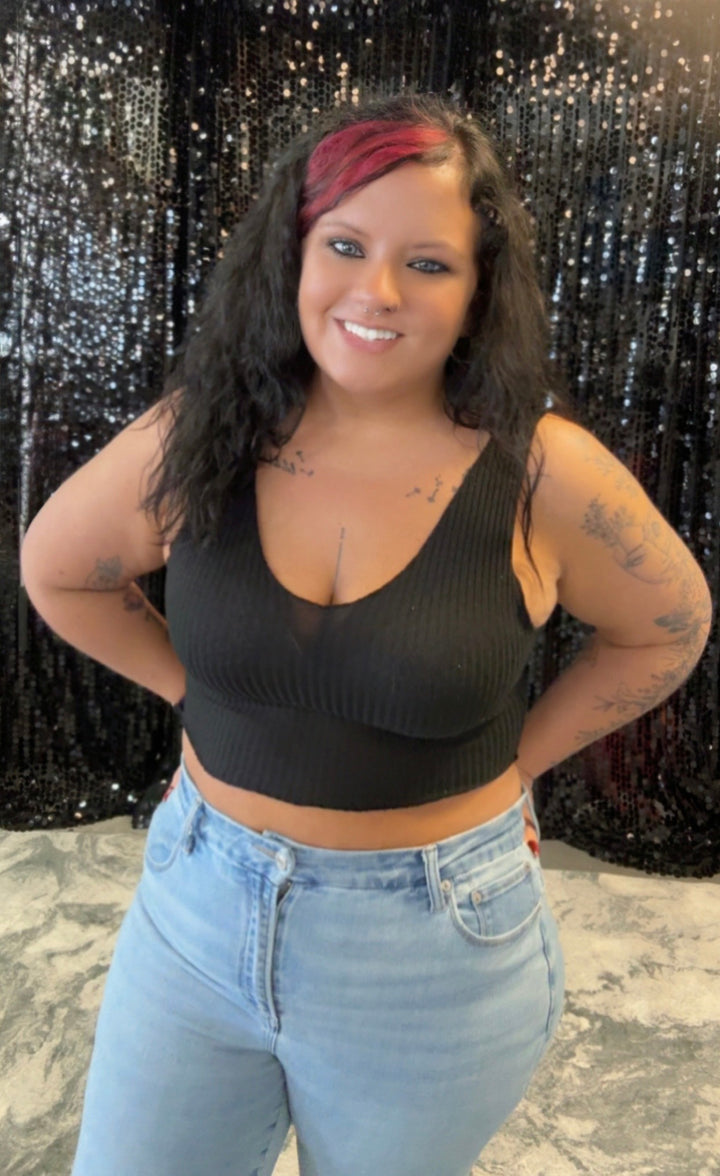 V Neck Crop Tank
