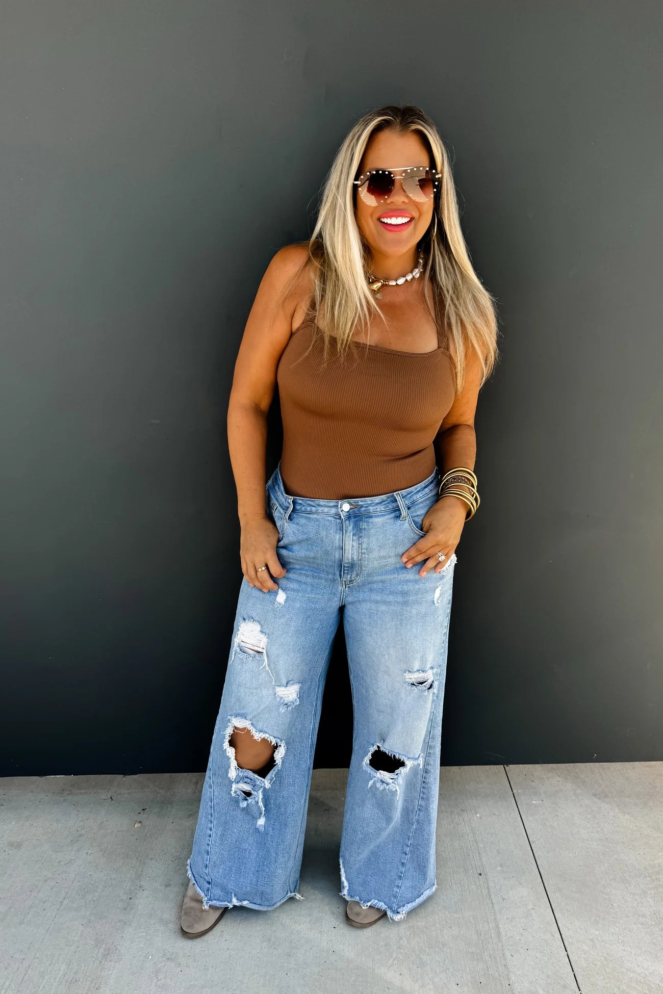 PREORDER- Blakley DREW DISTRESSED DAD JEANS