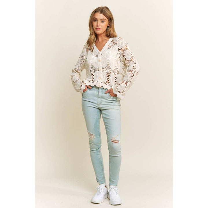 Scallop Lace Button Down