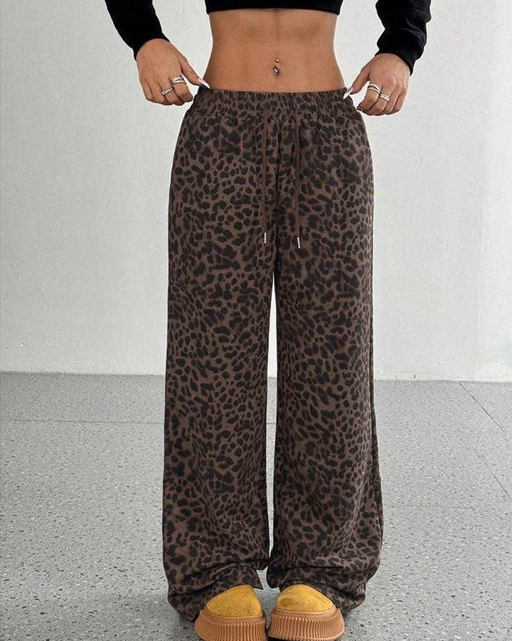 Drawstring Leopard Pants