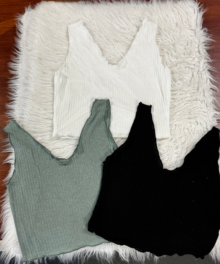 V Neck Crop Tank