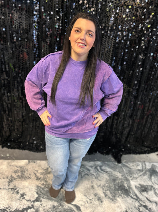 MINERAL WASH VINTAGE PATCH TOP