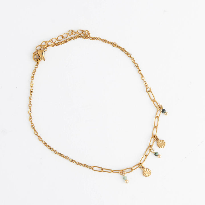 Waterproof Beaded Gold Anklet