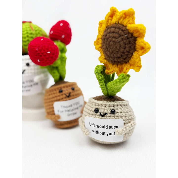 Crochet Potted Succulent KeyChain
