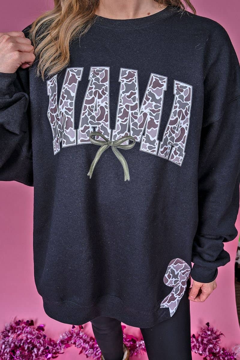 Side Bows Old Camo Mama Sweatshirt