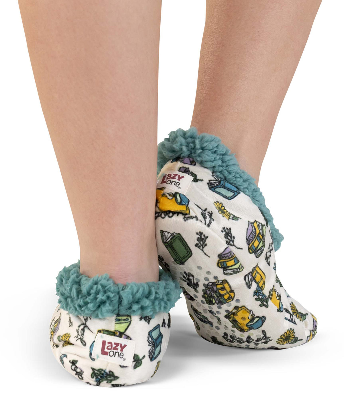 Plush Slipper Socks, Soft Slippers, Non-skid - Books: S/M