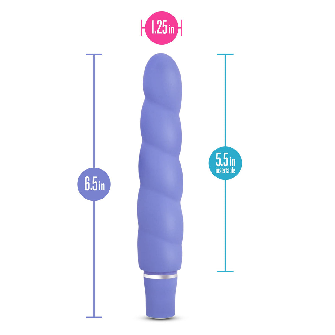 Luxe - Anastasia - 10 Functions Spiral Silicone Vibrator: Periwinkle
