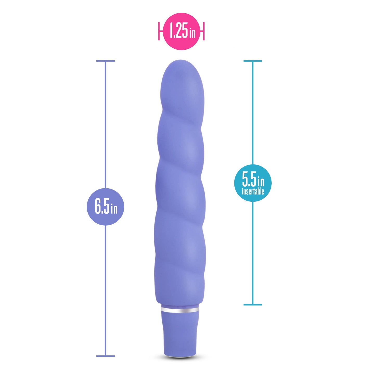 Luxe - Anastasia - 10 Functions Spiral Silicone Vibrator: Periwinkle