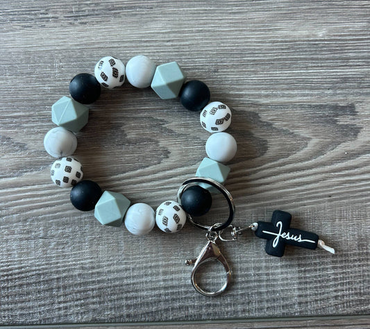 Faith Jesus Cross Wristlet Keychain