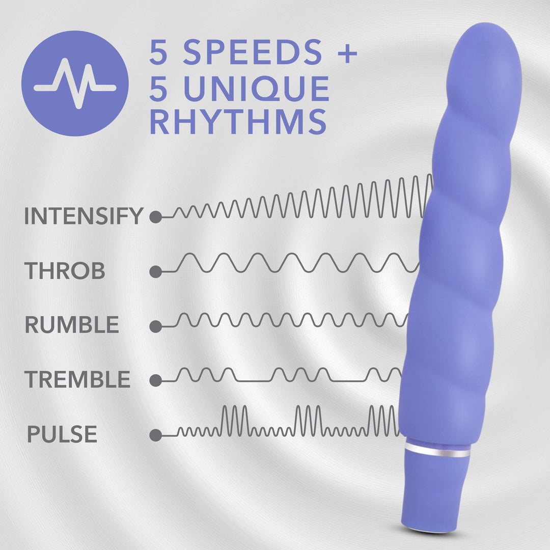 Luxe - Anastasia - 10 Functions Spiral Silicone Vibrator: Periwinkle