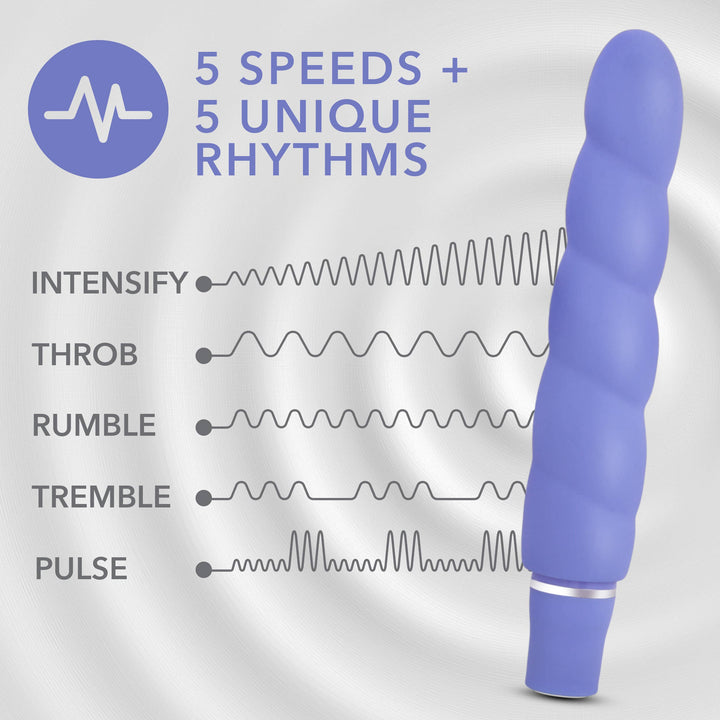 Luxe - Anastasia - 10 Functions Spiral Silicone Vibrator: Periwinkle
