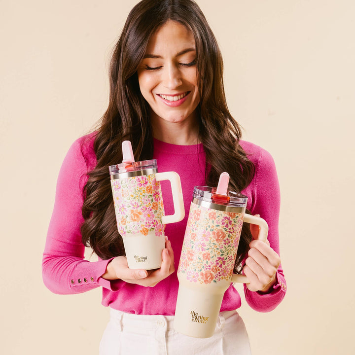 40 oz Flip Straw Tumbler-Secret Garden Pink