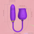 Load image into Gallery viewer, Rose Vibrator with Thrusting Bullet
