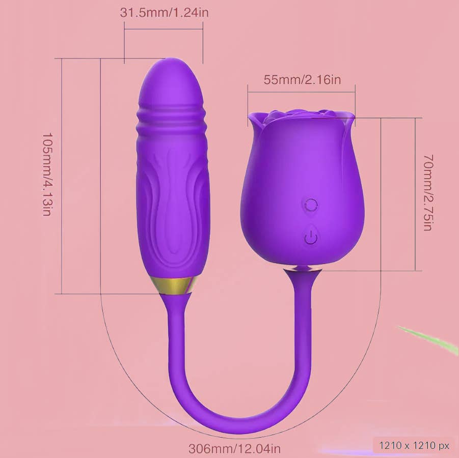 Rose Vibrator with Thrusting Bullet