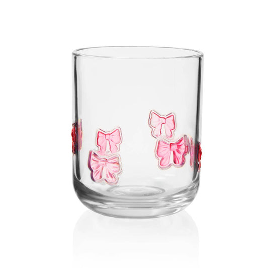 Coquette Pink Bow Acrylic Drinking Glass