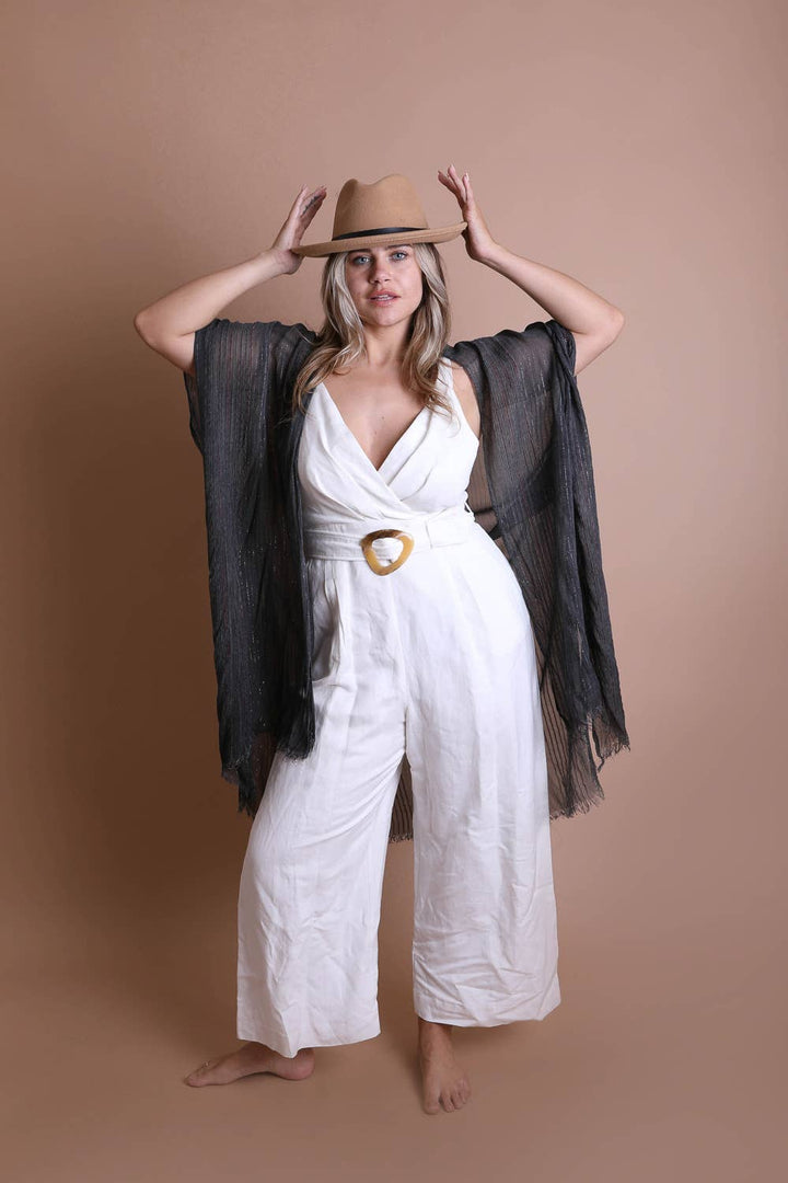 Charcoal Shimmer Kimono