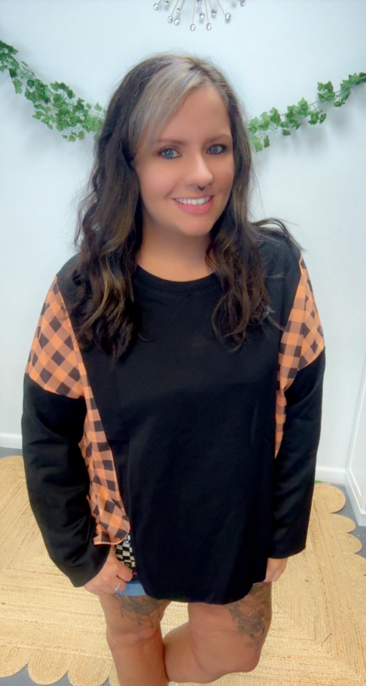 Plaid Pumpkin Long Sleeve