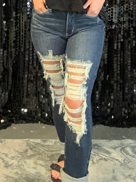Judy Blue Heavy Destroy Straight Leg