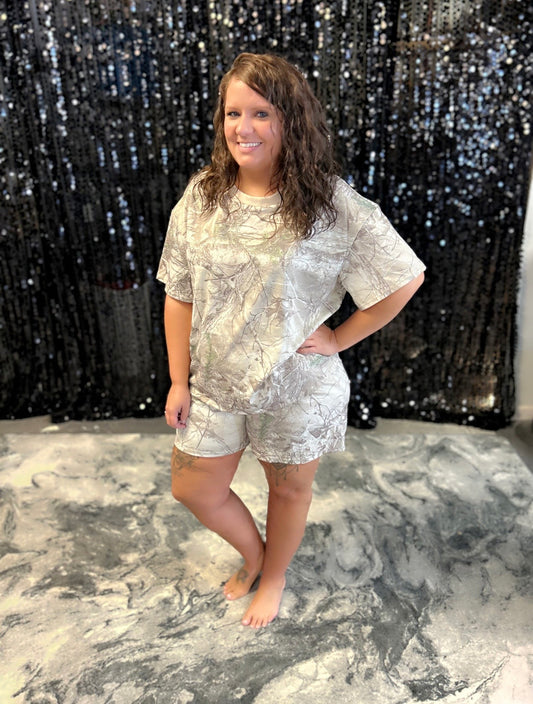 Camouflage Oversized Short Set