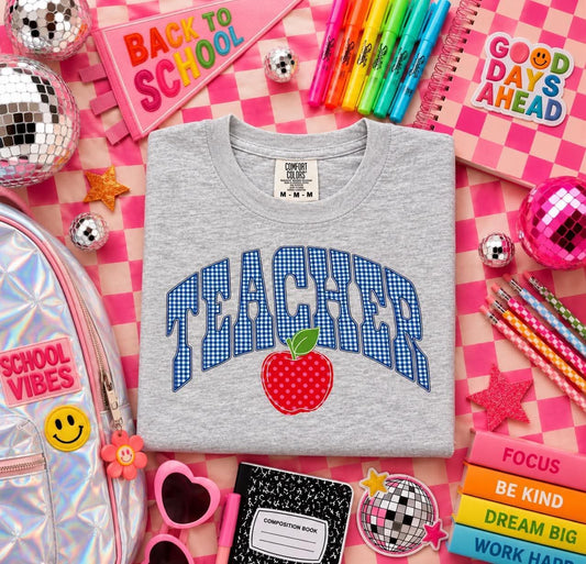 Teacher Gingham Tee