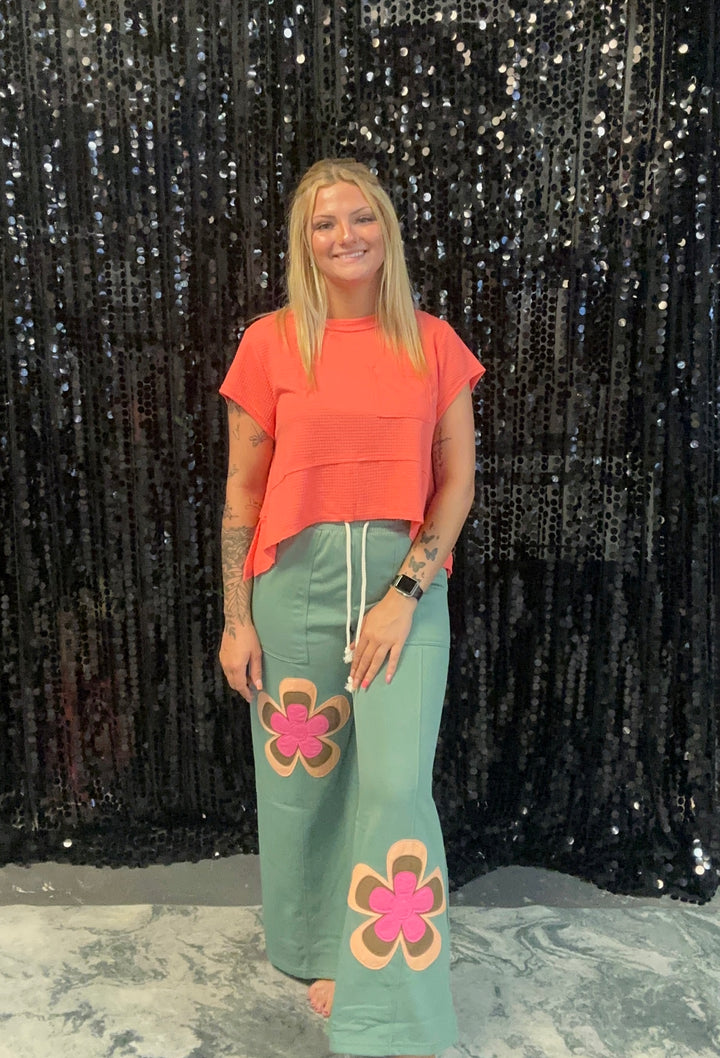 Patchwork Wide Leg Pants