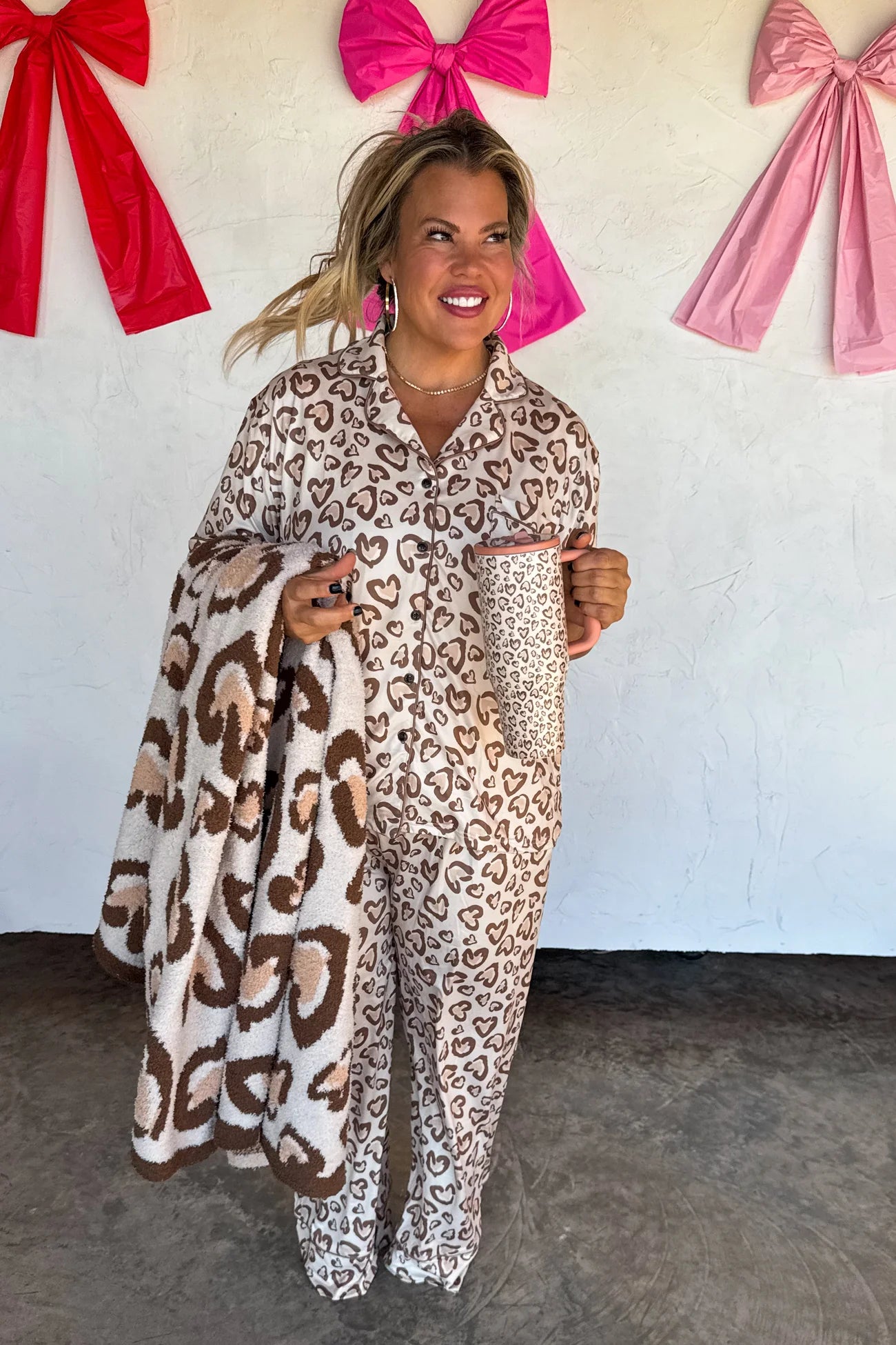 PREORDER- Blakley Leopard VALENTINES LUXE PJ SETS