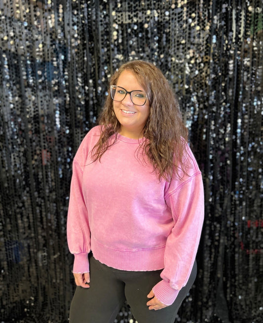 Acid Wash Oversized Sweatshirt