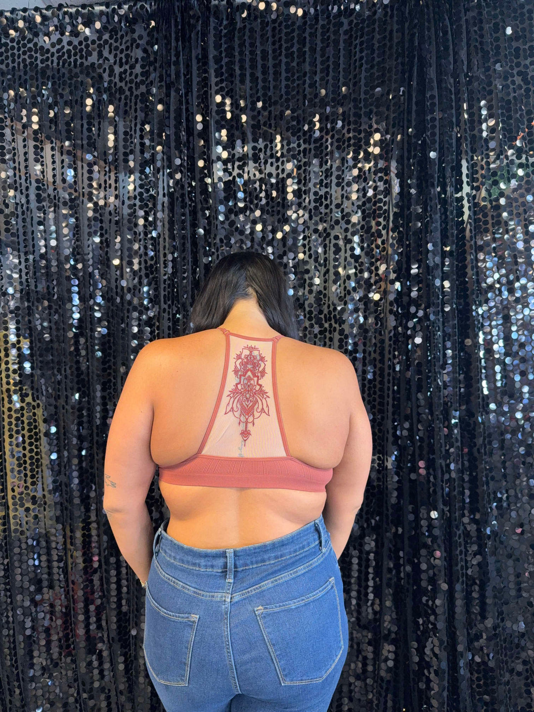 Tattoo Mesh Racerback Bralette