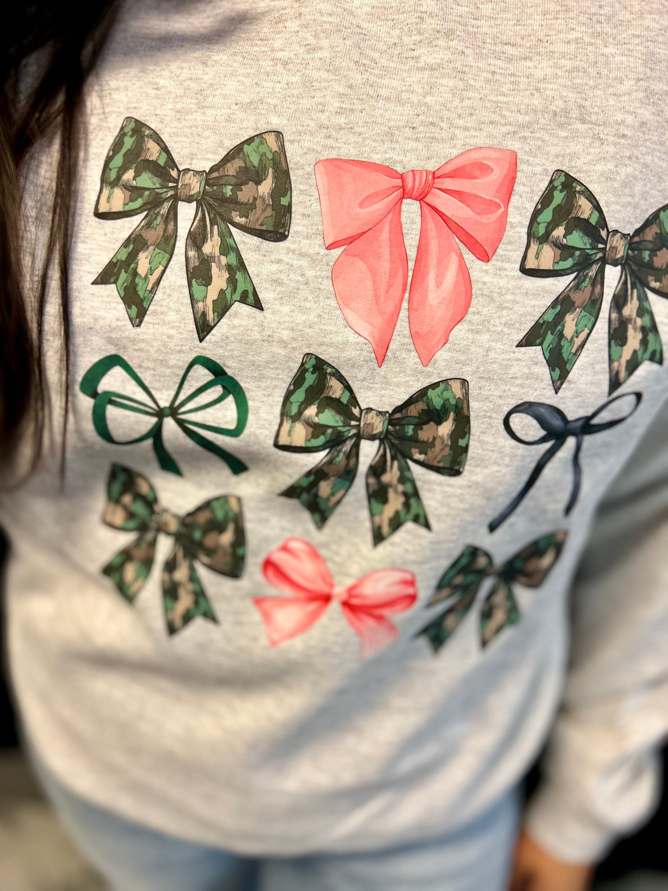 Camo Pink Bow Sweatshirt