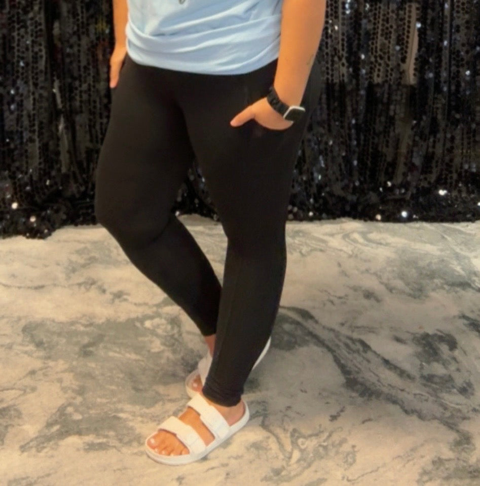 Brushed Microfiber Leggings w/ Pockets