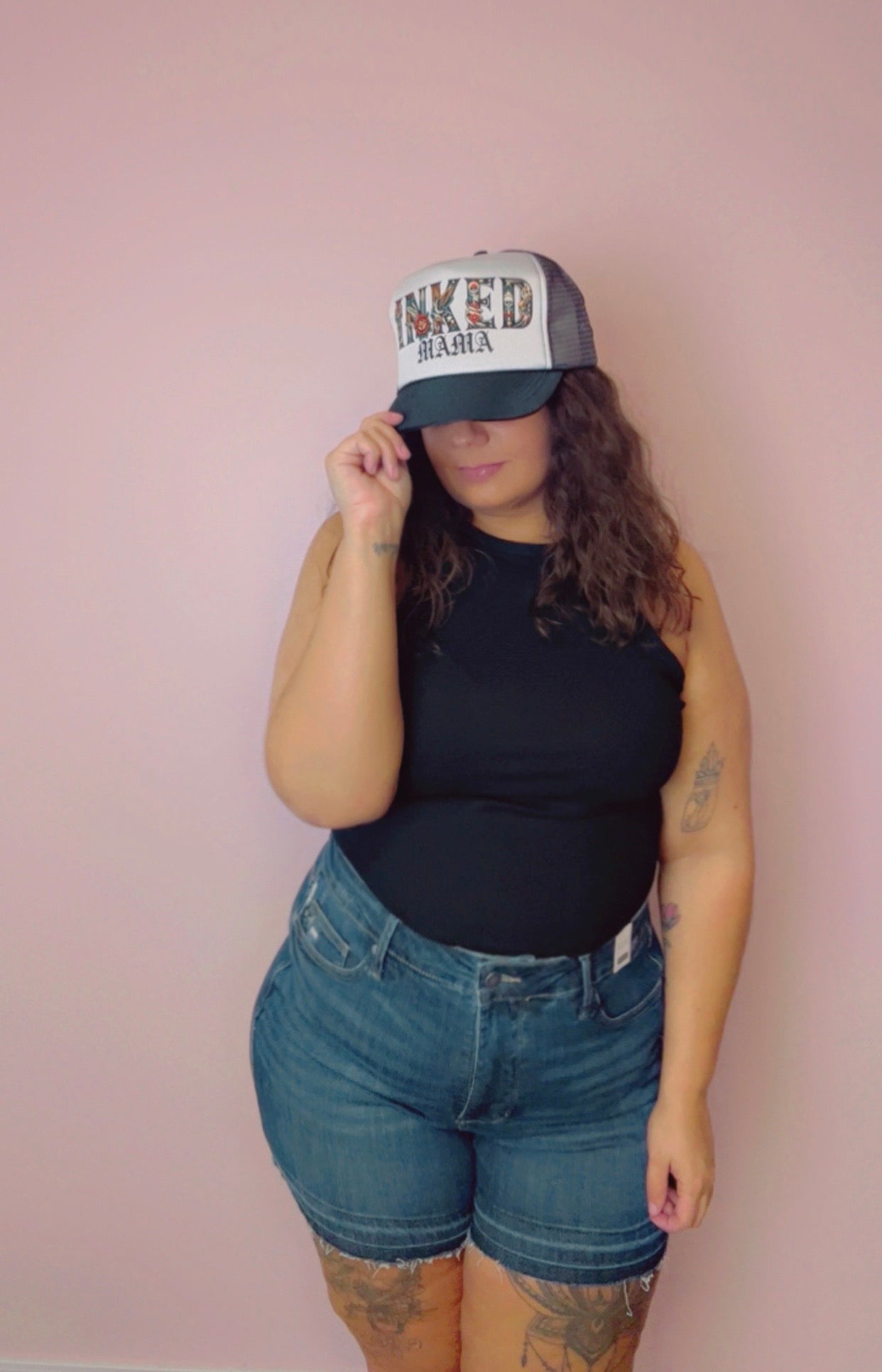 Inked Mama Graphic Print Trucker Hat: No Chain