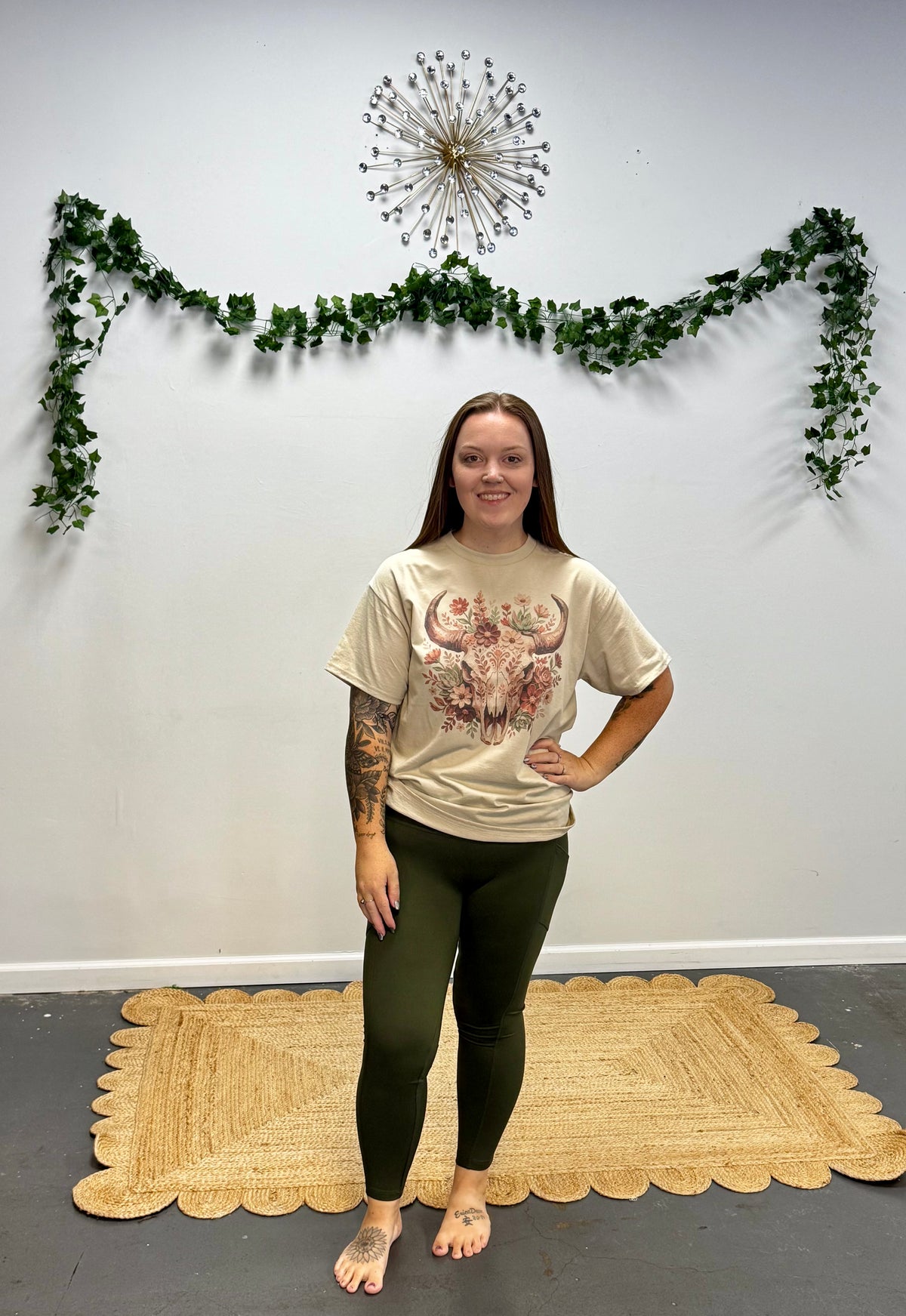 Bull Skull Floral Tee