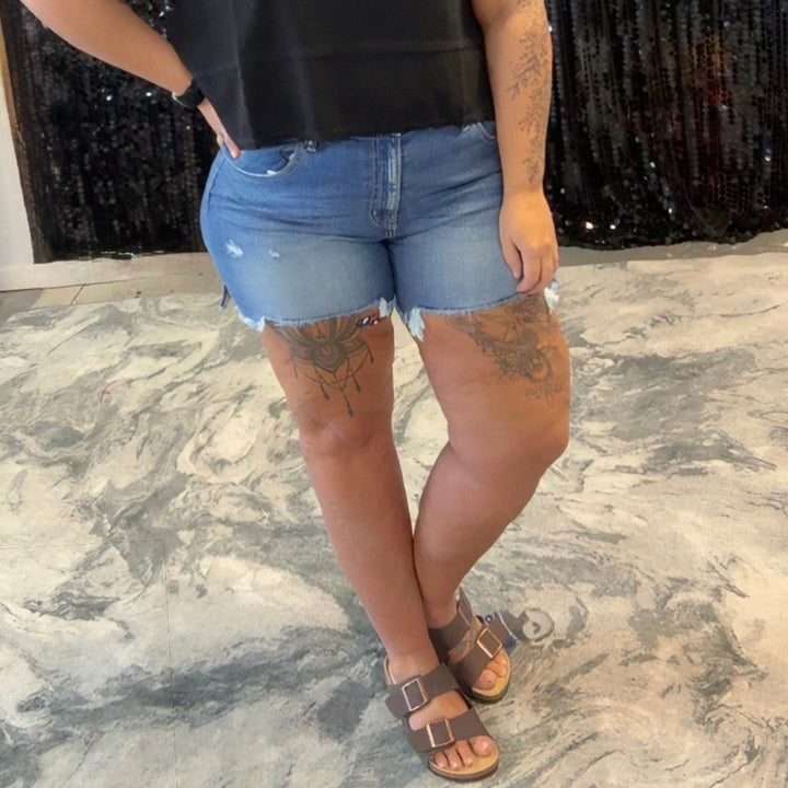 Raw Hem Denim Shorts