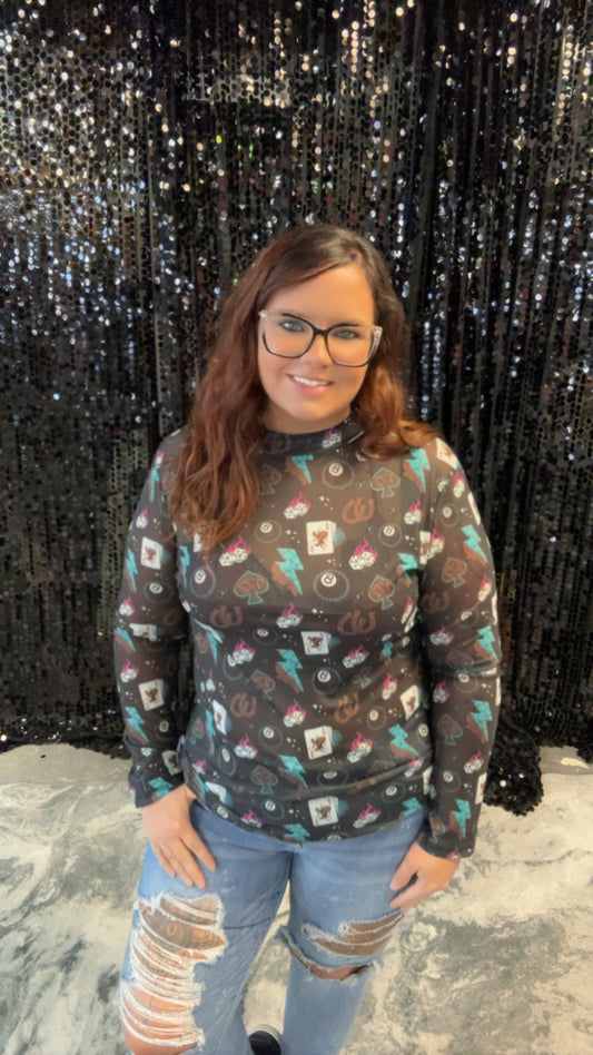 Cowgirl Charm Mesh Top