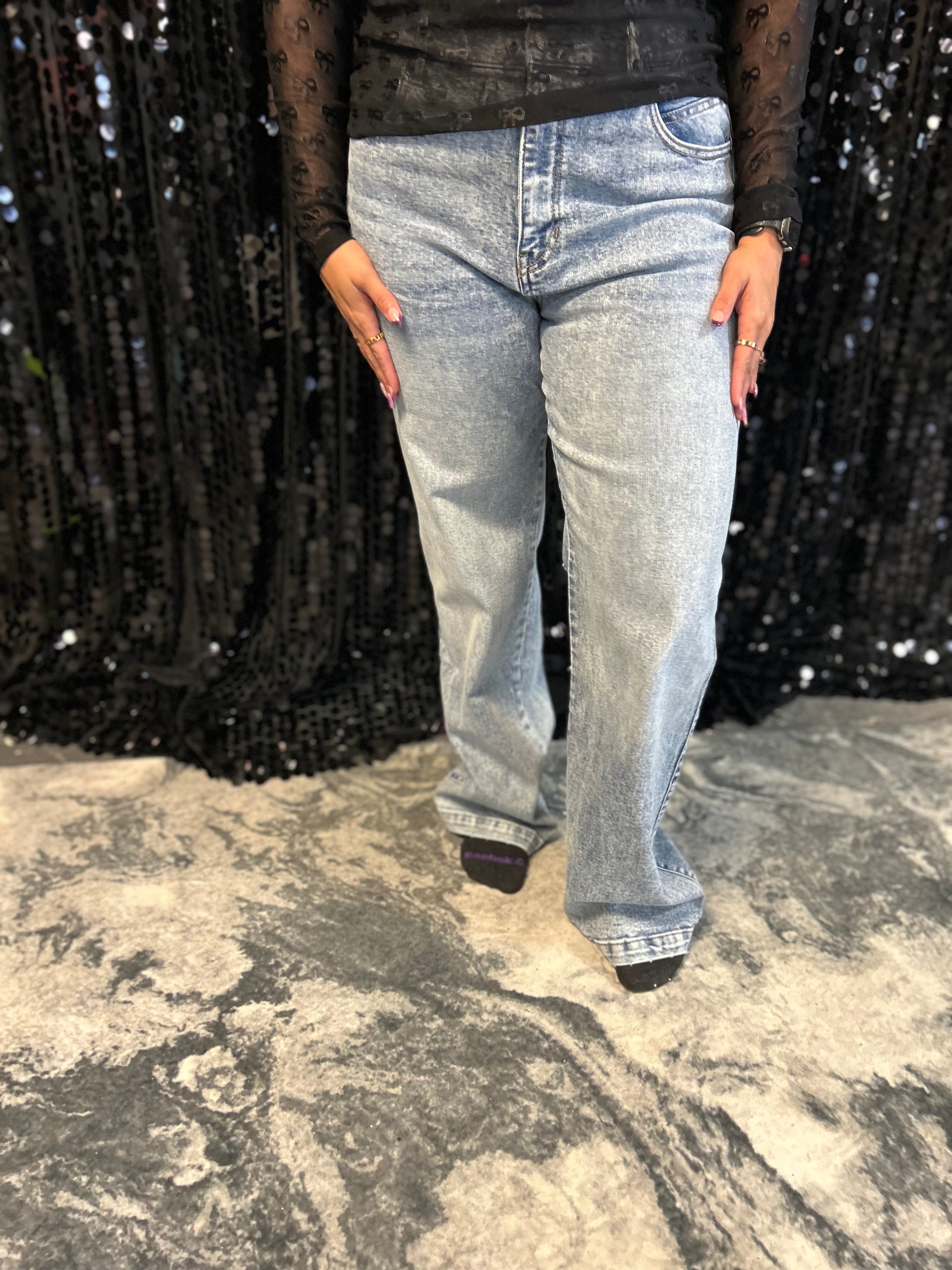 Kancan Ultra High Rise 90's Wide Leg Flare Jean