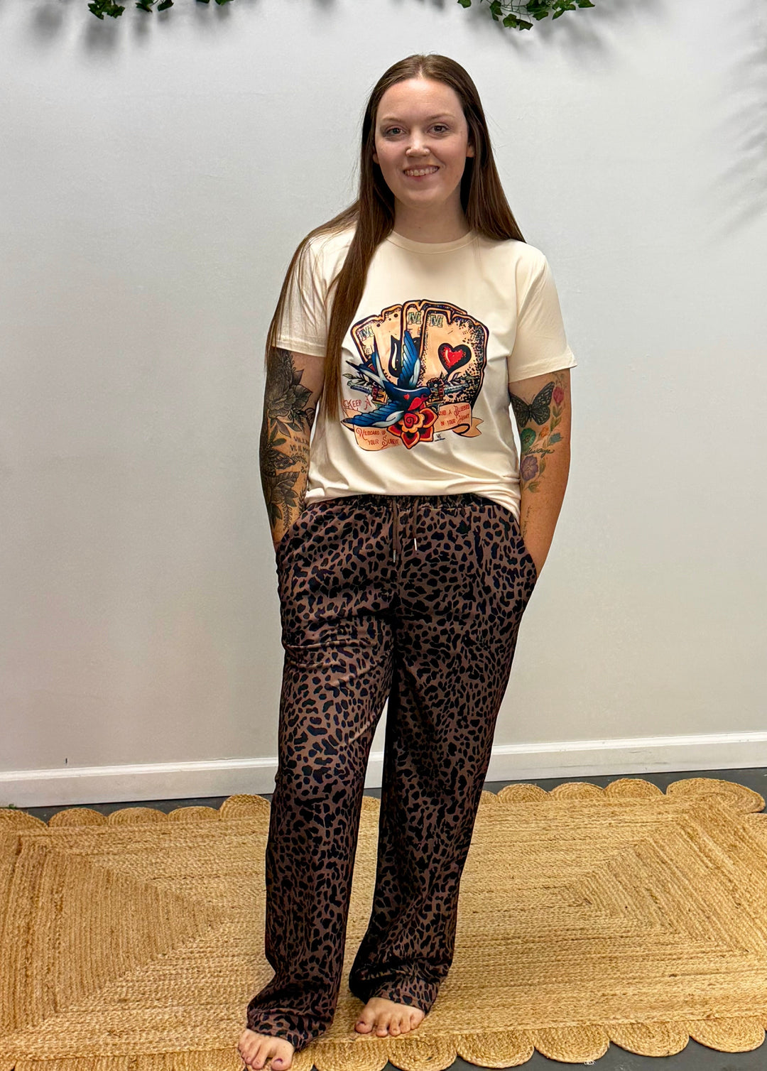 Drawstring Leopard Pants