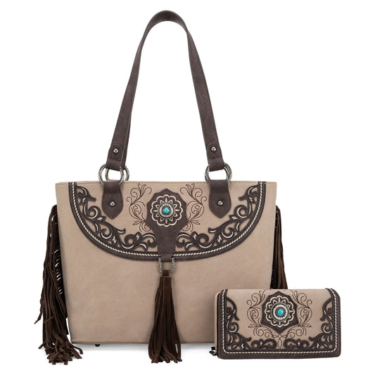 Embroidered Conceal Carry Purse & Wallet