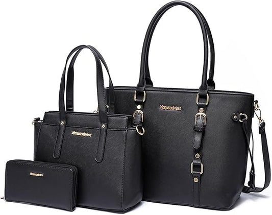 3 Piece Leather Bag Set