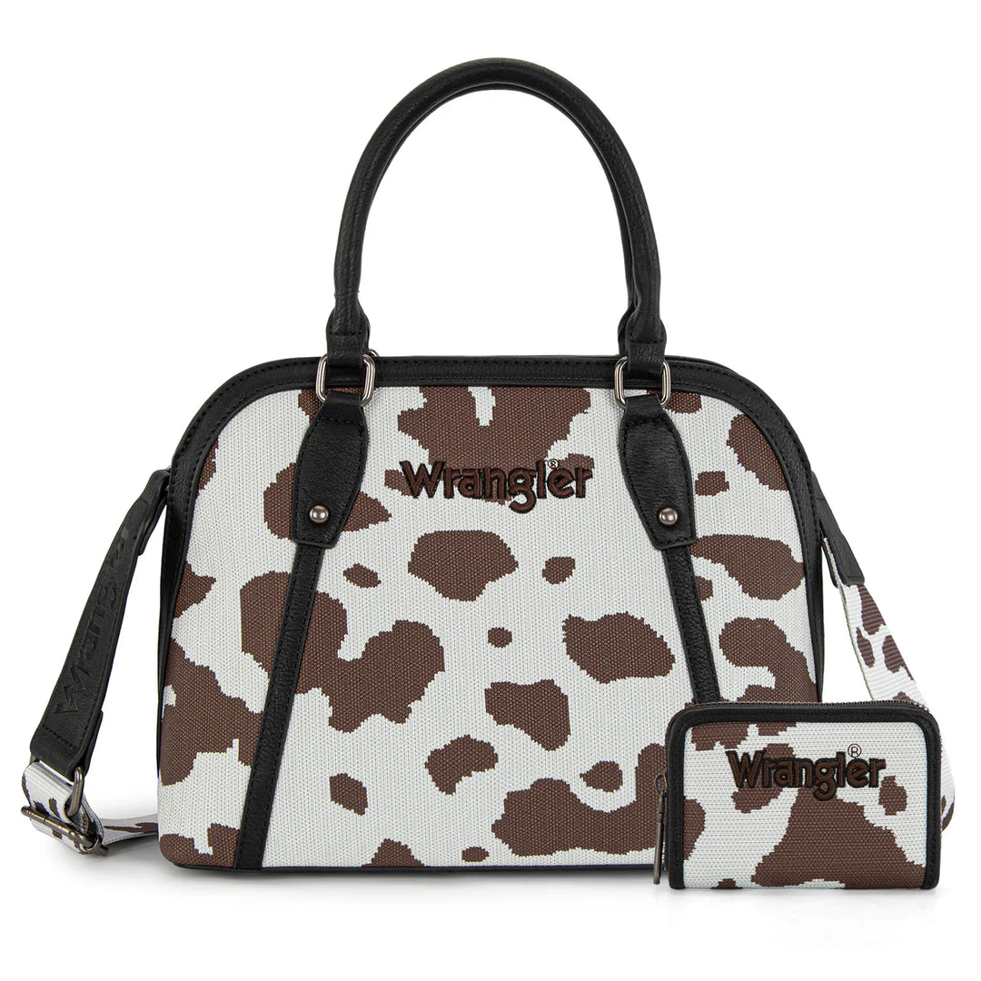 Wrangler Cow Print Satchel & Wallet