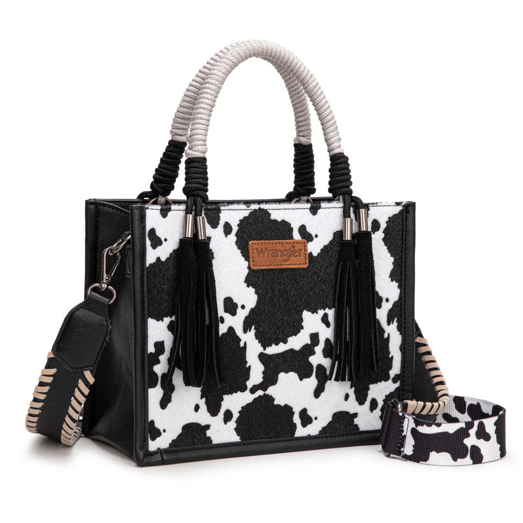 Wrangler Cow Tote with Fringe